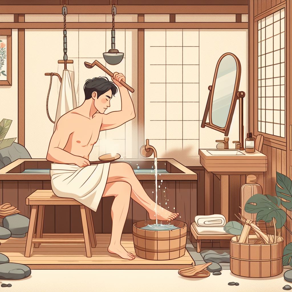 男性の夜のルーチン：入浴と洗顔で一日の疲れをリセット